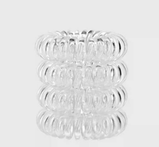 Spiral Hair Ties-Clear